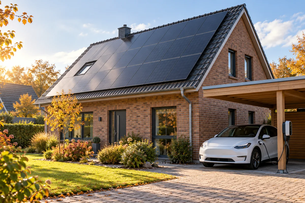 Illustration einer Photovoltaikanlage